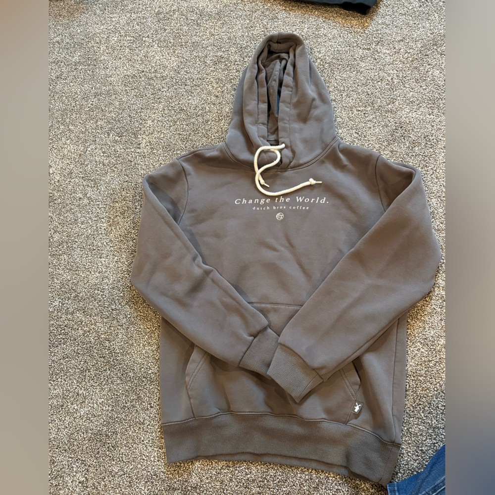 Dutch Bros Gray Hoodie with White Accents